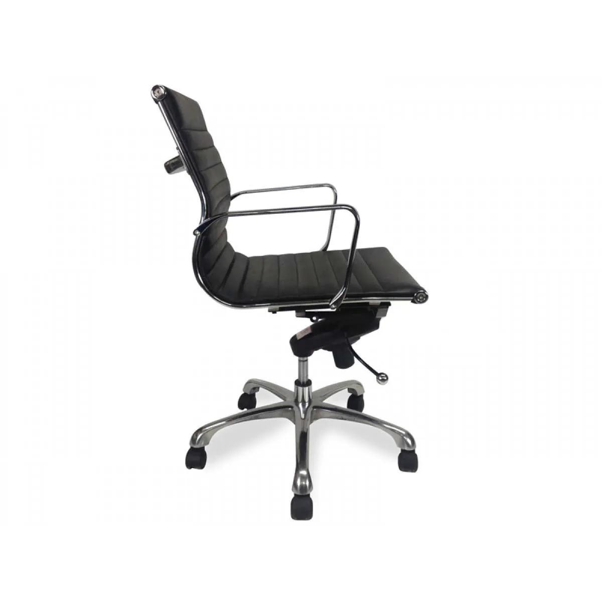 Veera Low Back Office Chair - Black Leather