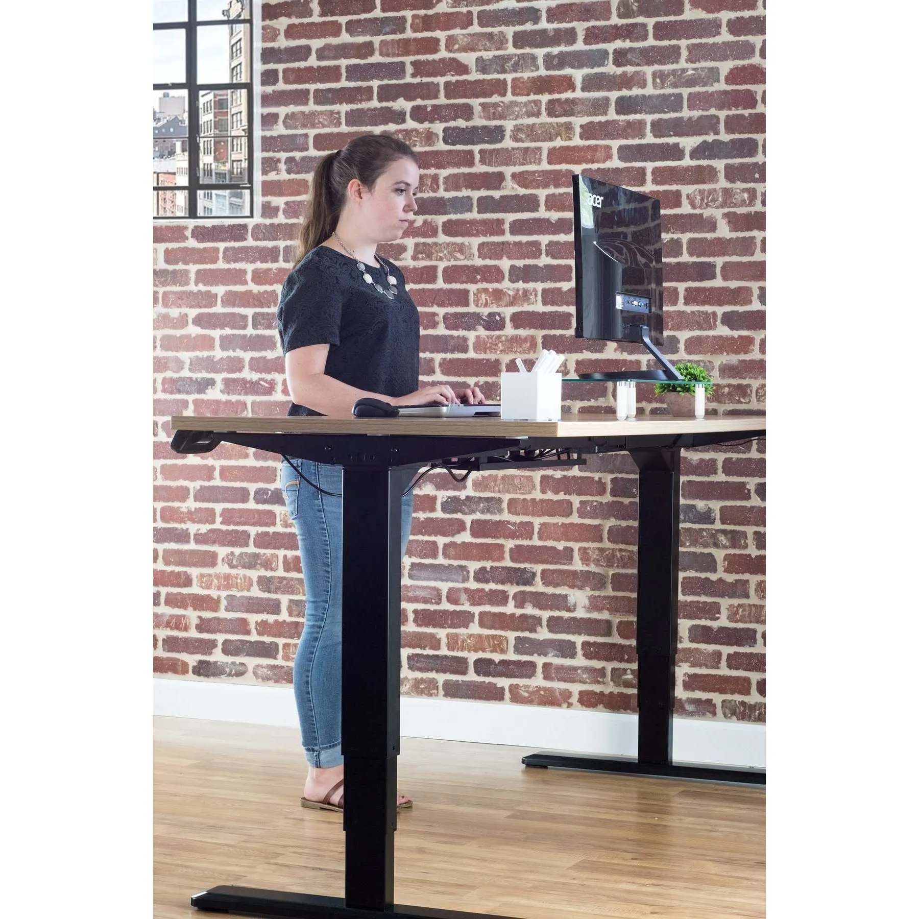 VIVO DESK-V103E 40"-68" Black Electric Height-Adjustable Dual Motor Desk Frame