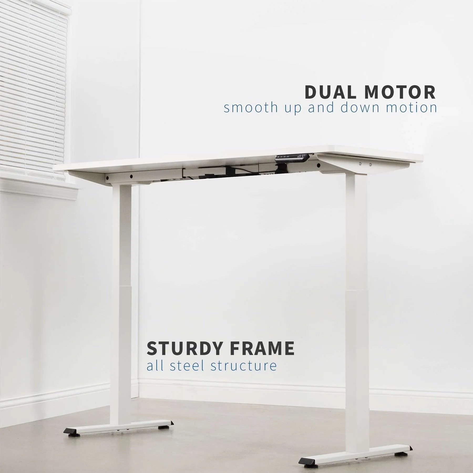 Vivo Electric Dual Motor Desk Frame, DESK-E-200B/200W