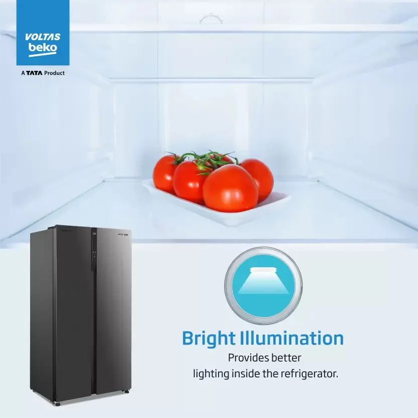 Voltas Beko RSB585XPE 563L Side by Side Refrigerator (Inox Look)
