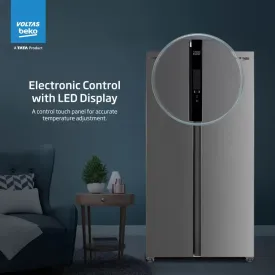 Voltas Beko RSB585XPE 563L Side by Side Refrigerator (Inox Look)
