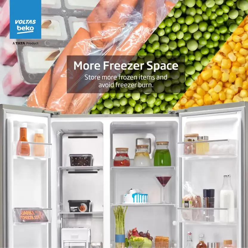 Voltas Beko RSB585XPE 563L Side by Side Refrigerator (Inox Look)
