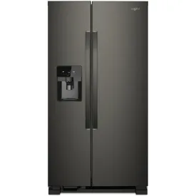 Whirlpool 36-inch, 24.5 cu. ft. Side-by-Side Freestanding Refrigerator with Exterior Ice and Water Dispenser with EveryDrop™ Water Filtration WRS555SIHV
