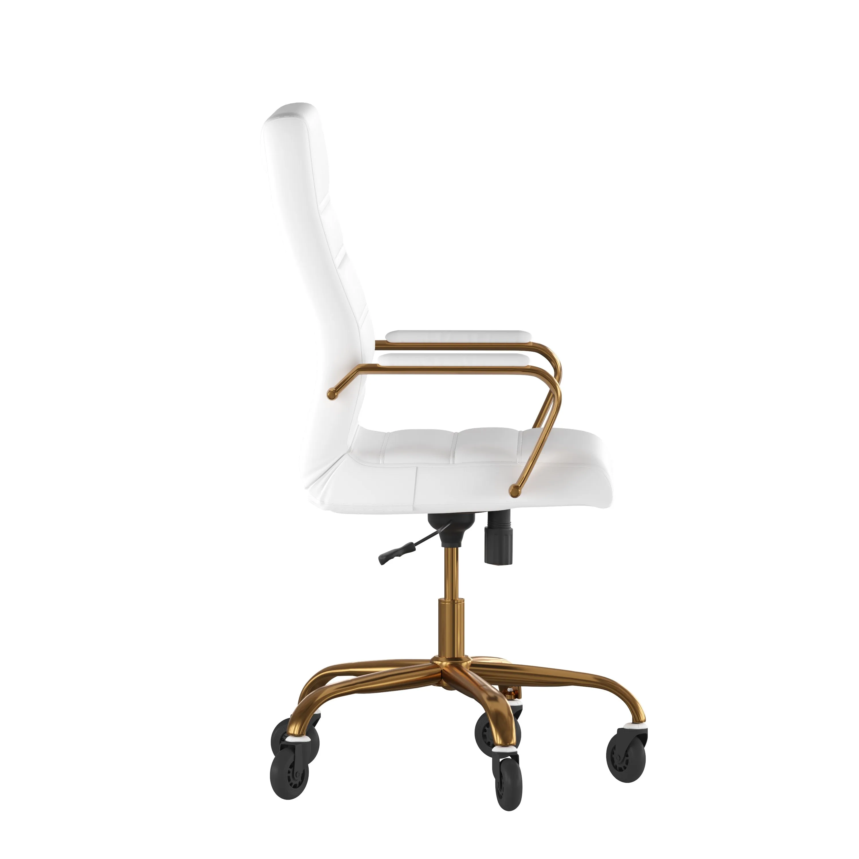White Chair with Skate Wheels GO-2286H-WH-GLD-RLB-GG