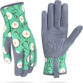 Womens Gardening Weeding Working Gloves, Leather Garden Glove for Women Thorn Proof No Stab for Digging, Planting,Pruning