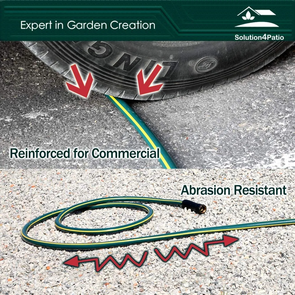 Worth® Heavy Duty Garden Water Hose 5/8" X 25 ft Durable PVC leader no kink hose female to female