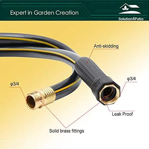 Worth® Heavy Duty Garden Water Hose 5/8" X 25 ft Durable PVC leader no kink hose female to female