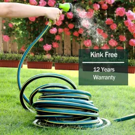 Worth® Heavy Duty Garden Water Hose 5/8" X 25 ft Durable PVC leader no kink hose female to female