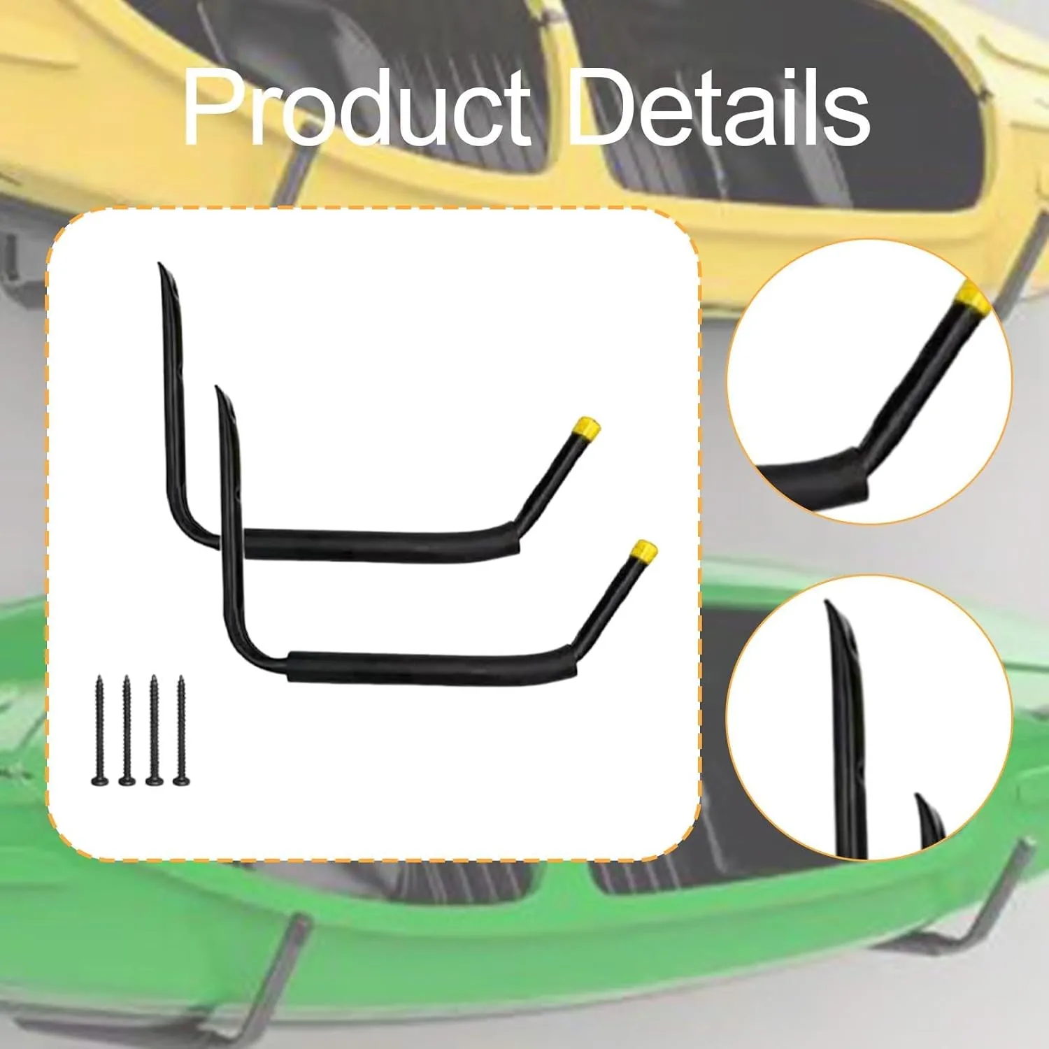 Yiju Kayak Storage Rack Holder Organizer Bracket Wall Mounted Garage Indoor Kayak Storage Hook Hanger for Home Canoe